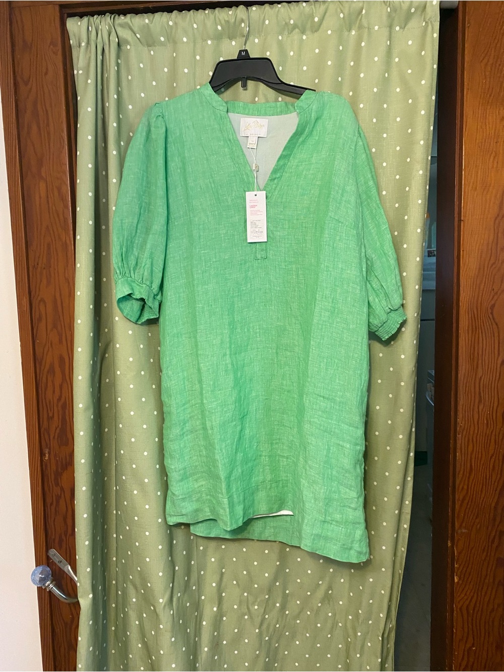Lilly Pulitzer Green V-Neck Linen Tunic